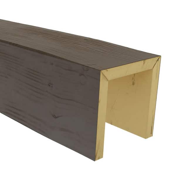 Ekena Millwork SAMPLE - 6 in. x 6 in. x 12 in. 3 Sided (U-Beam) Sandstone Natural Honey Dew Endurathane Faux Wood Ceiling Beam Premium