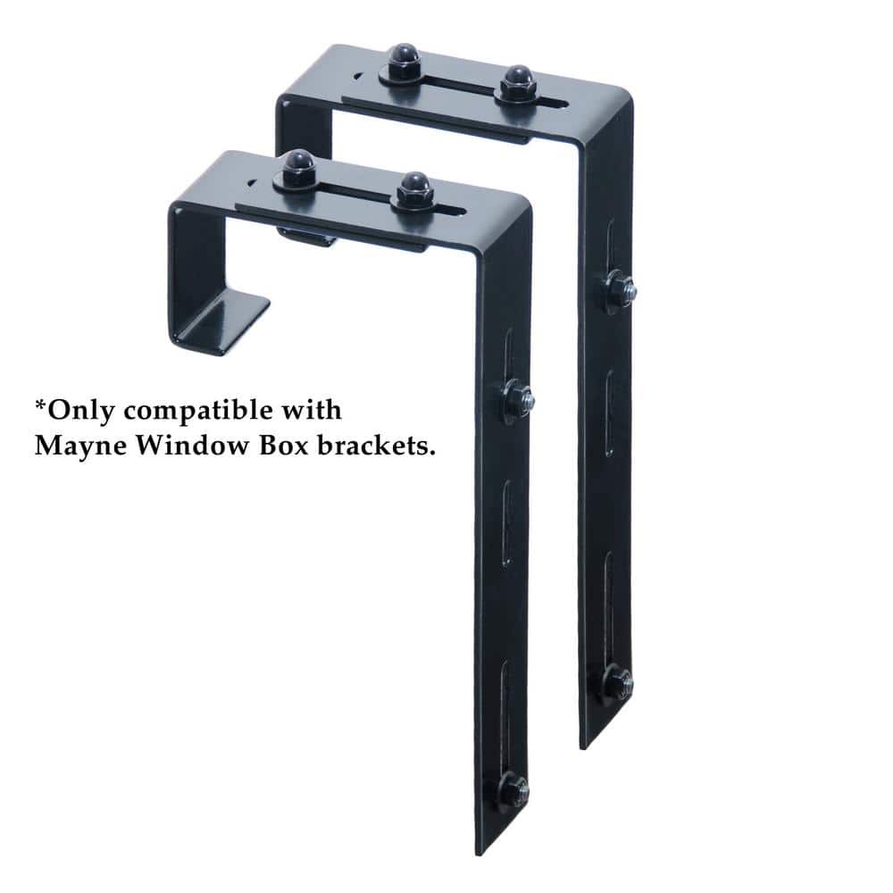 Black Powder-Coated Steel Adjustable Deck Rail Bracket Set