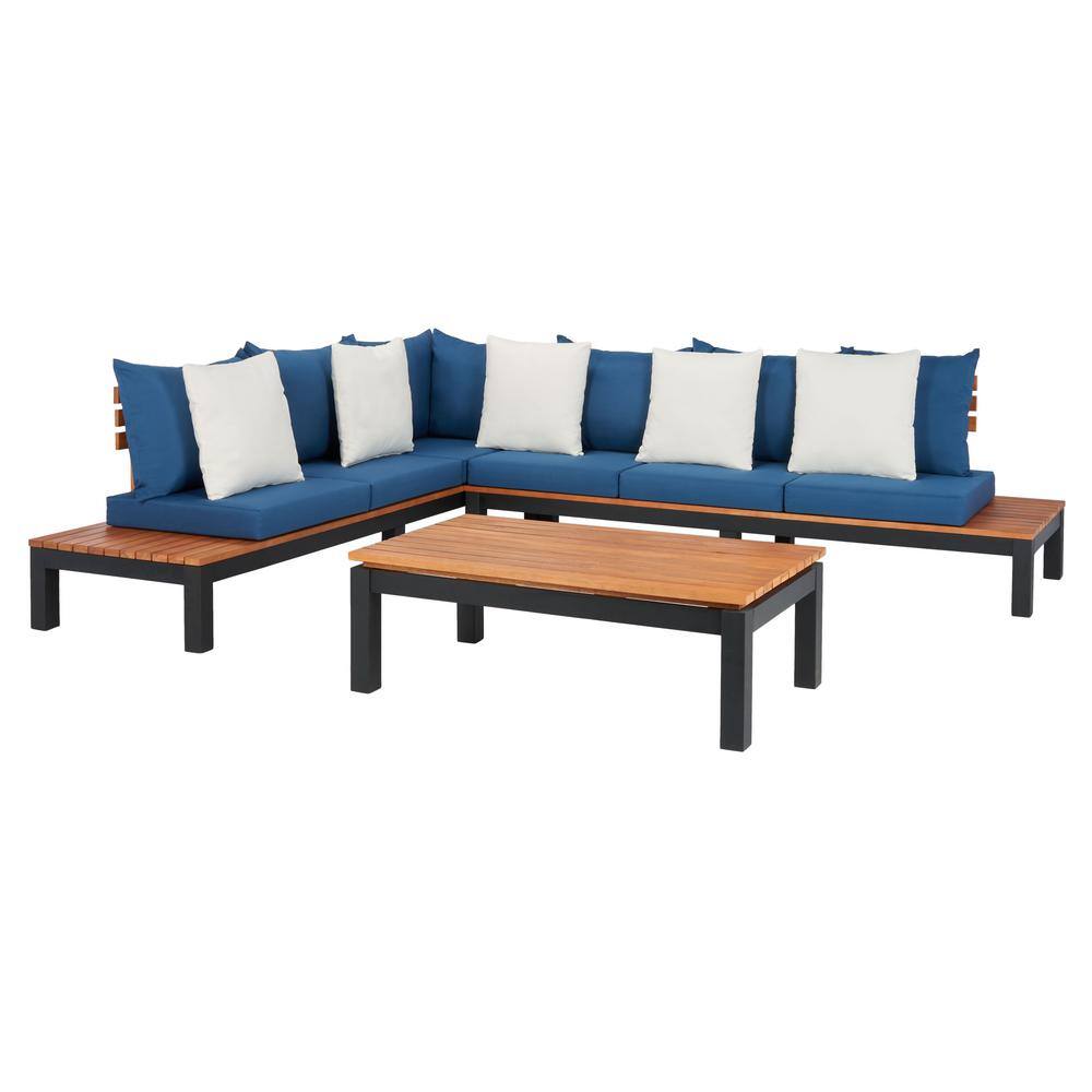 Reviews for SAFAVIEH Fristal Natural Wood Outdoor Patio Sectional with
