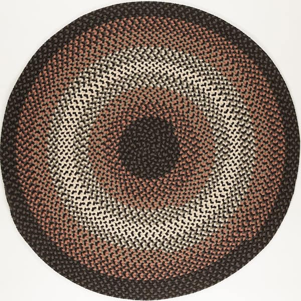 Pioneer Black Multi 4 ft. x 4 ft. Round Indoor/Outdoor Braided Area Rug