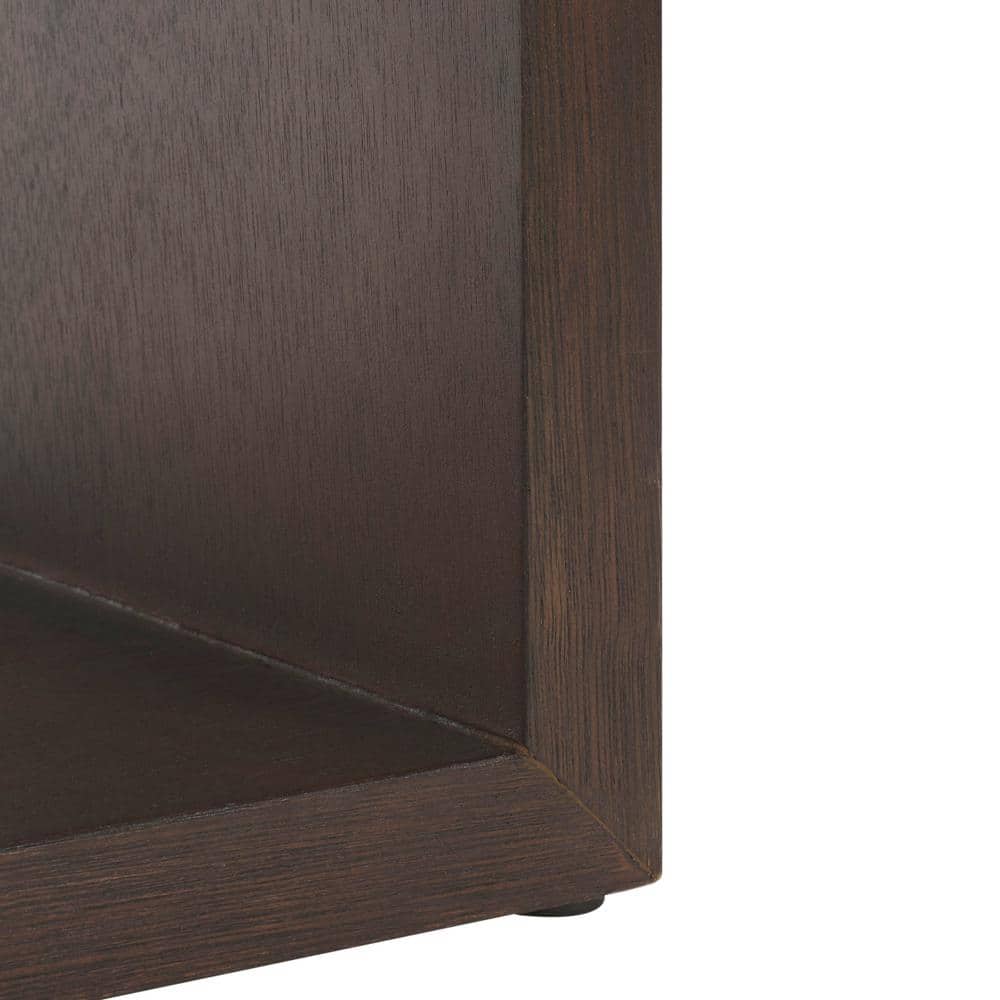 Munson Dark Oak Wood Console Table with Shelves