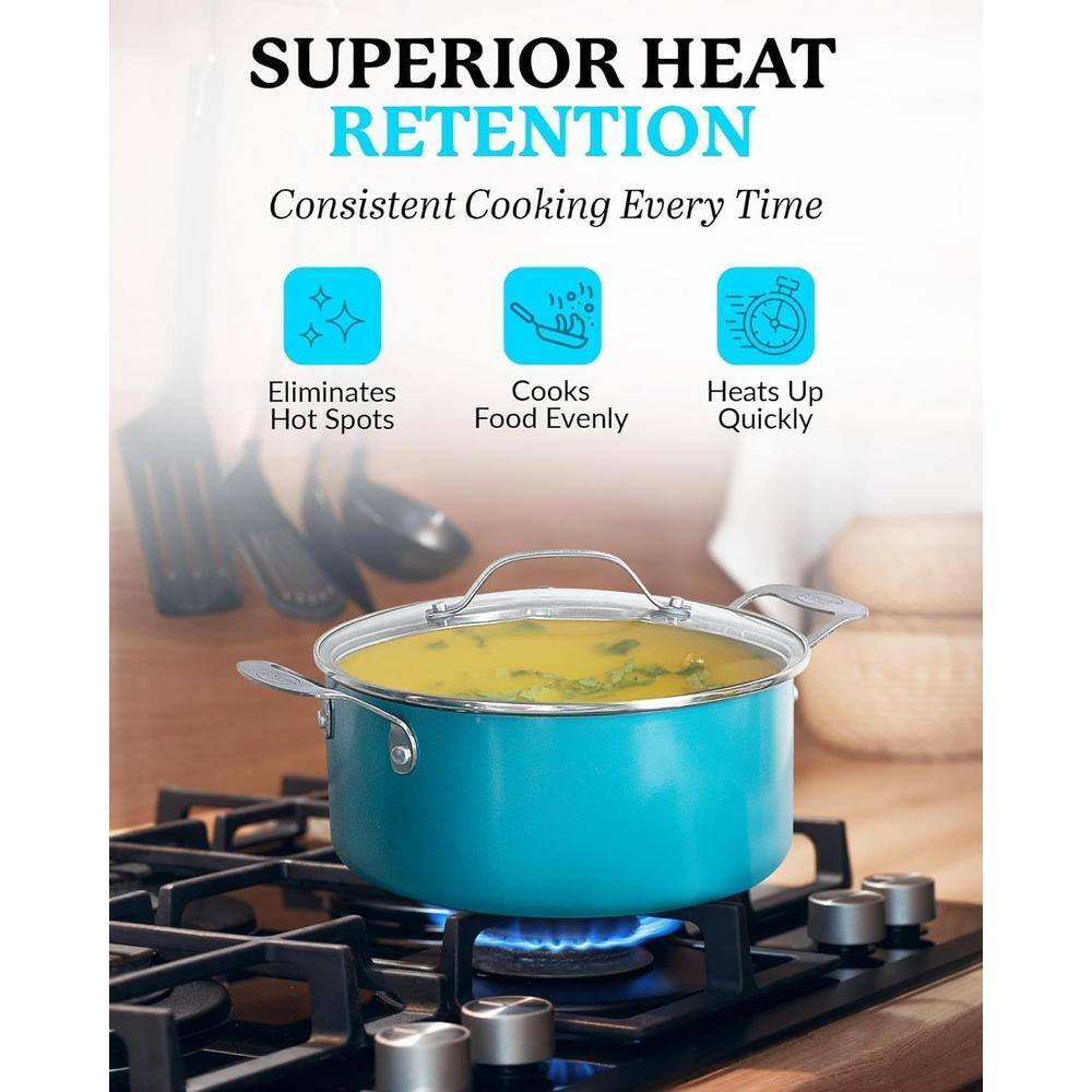 Gotham Steel 15-Piece Blue Nonstick Aluminum Cookware Set