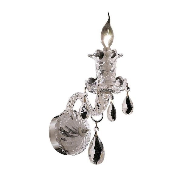 Elegant Lighting 1-Light Chrome Wall Sconce with Clear Crystal