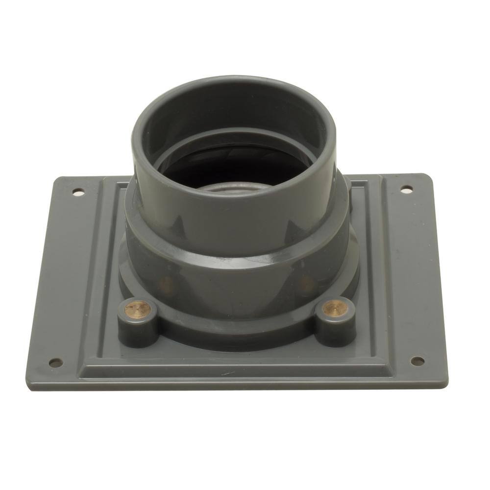 Gray PVC Shower Drain Base with Rubber Fitting