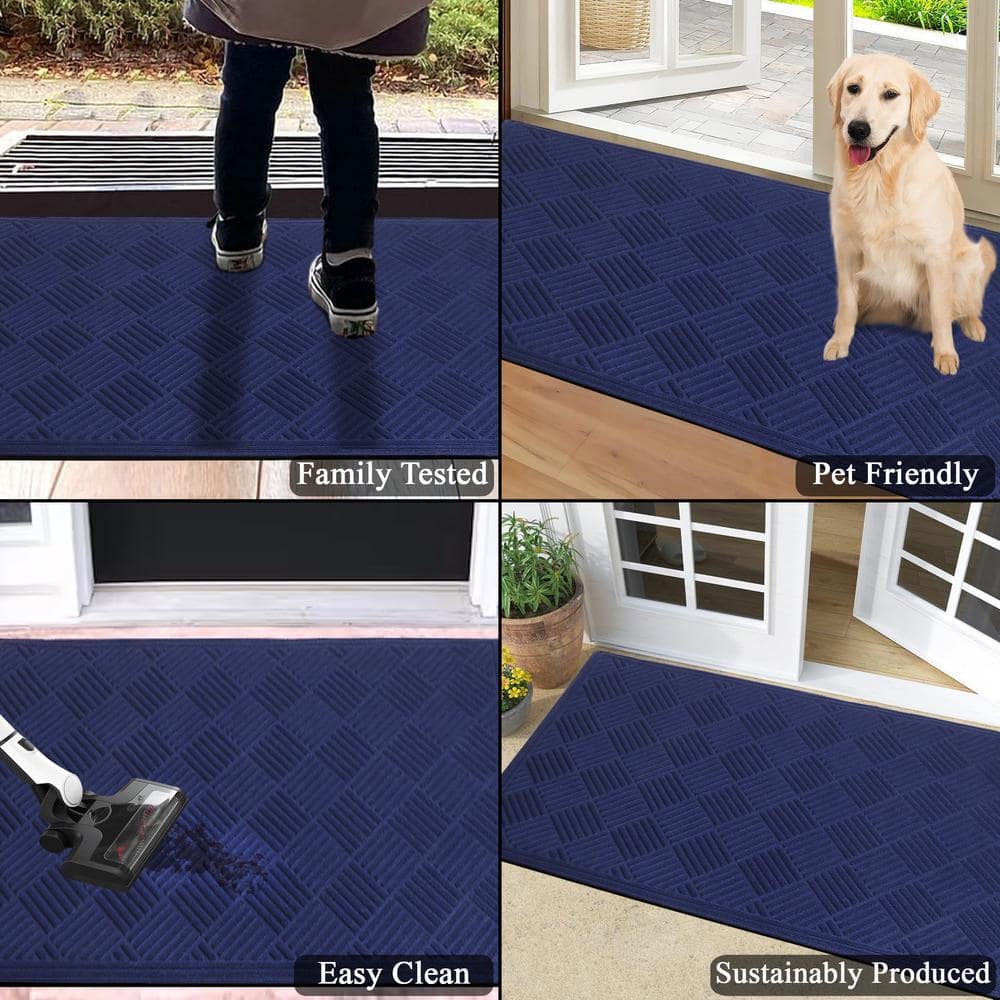Blue Polypropylene Weatherproof Outdoor Door Mat 36" x 60"