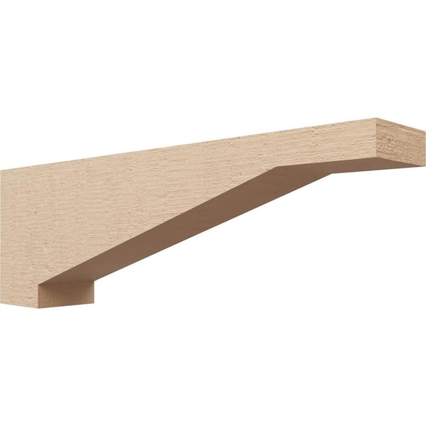 Ekena Millwork 5 in. x 10 in. x 30 in. Thin Burlington Rough Cedar Woodgrain TimberThane Corbel, Primed Tan