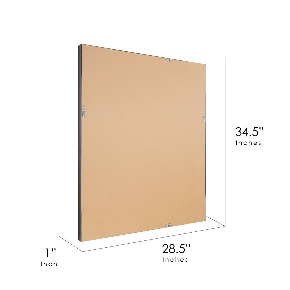 Alderton Transitional Black and Silver Beveled Wall Mirror - 34.5" x 28.5"