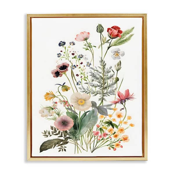 Stupell Industries Subtle Spring Blossoms by Petals Prints Design 1-Piece Gold Floater Frame Nature Graphic Art Print 17 in. x 21 in.