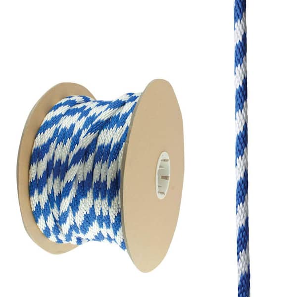Everbilt 5/8 in. x 200 ft. Polypropylene Solid Braid Rope, Blue and White