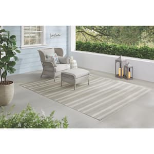 Gray 4 x 6 Striped Indoor/Outdoor Area Rug