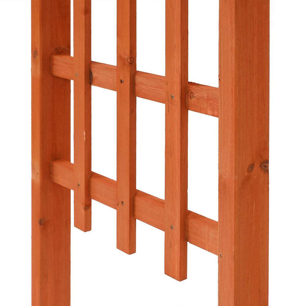 Traditional Brown Fir Wood Garden Arbor with Arch Design