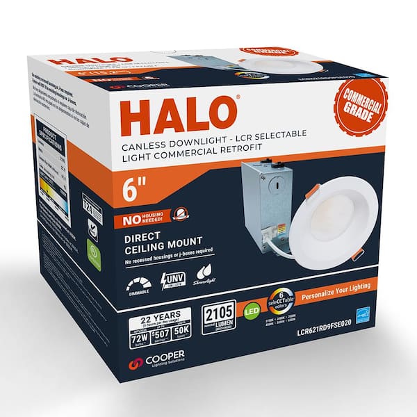 LCR6 6 in. Selectable CCT Round Canless Integrated LED White Recessed Light Retrofit Module Trim, 2100 Lumens