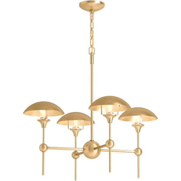 KOHLER Vorleigh 4-Light Brushed Moderne Brass Chandelier in