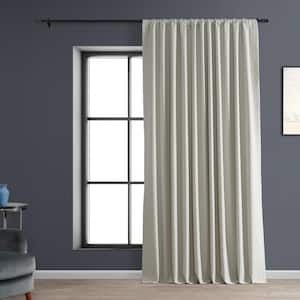 Warm White Performance Linen Extrawide 100 in. W x 108 in. L Rod Pocket Hotel Blackout Curtain (Single Panel)
