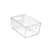 Azar Displays 556235 Medium Organizer Storage Tote Bin with Handle 10 inchw x 6.75 inchd x 4.5 inchh, 4-Pack, Clear