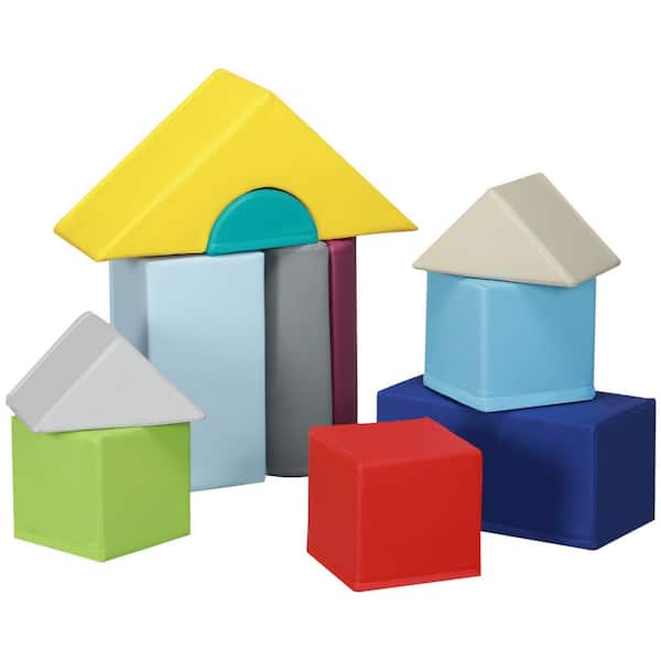 Bon Furni 11-Piece Blue Multi-Colored Indoor Soft Foam Climbing Blocks