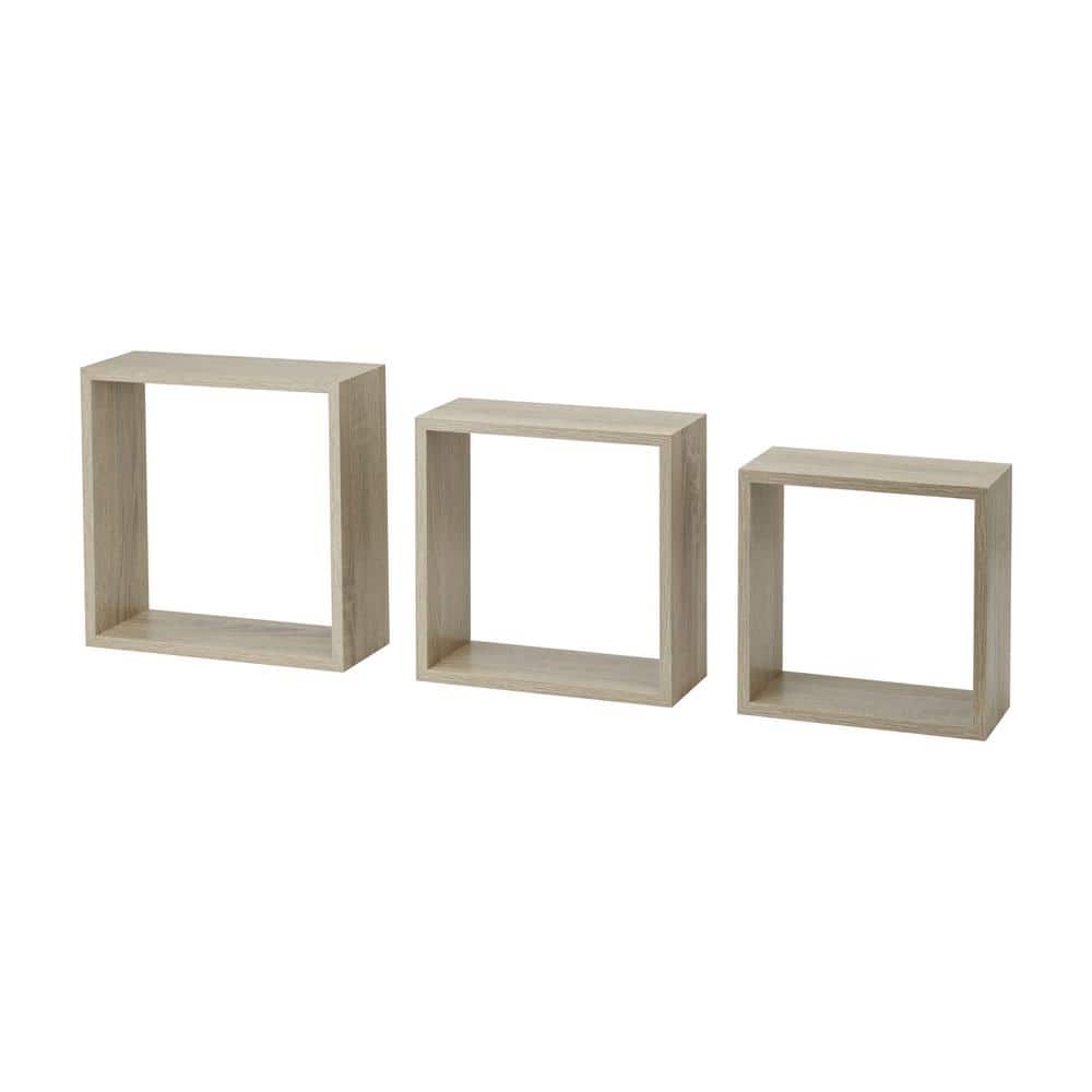 Frame 11.8 in. x 11.8 in. x 4.6 in. Oak Vintage Decorative Wall Shelf Set with Brackets product image for price tracking