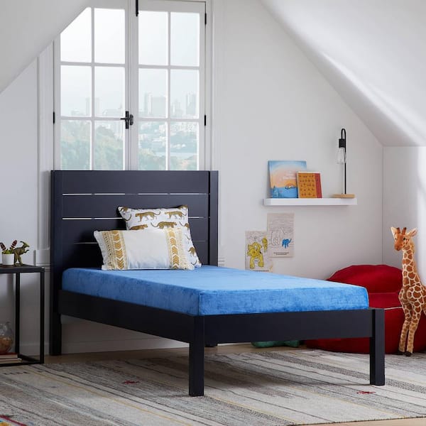 Lucid Comfort Collection 6 in. Medium-Firm Waterproof Gel Memory Foam Tight Top Youth Twin Mattress with Blue Cover