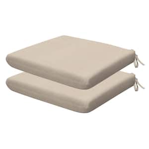 Outdoor Universal Dining Seat Cushion Textured Solid Almond (Set of 2)