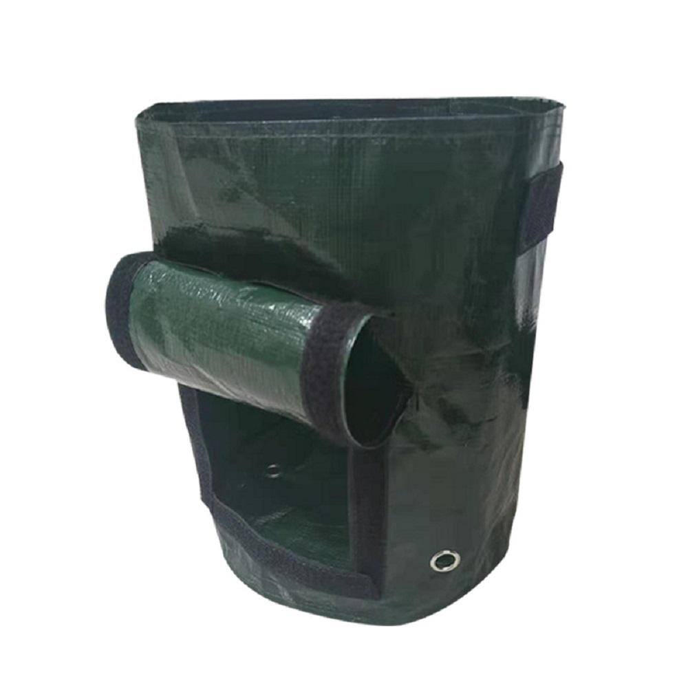 11.8 in. Dia x 13.8 in. H 7 Gal. Green PE Resin Grow Bag with Transparence 