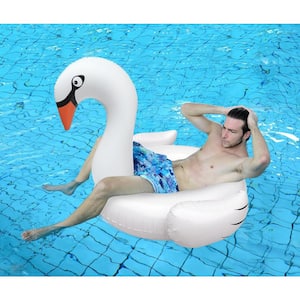 53.5 in. Jumbo Inflatable White Swan Float