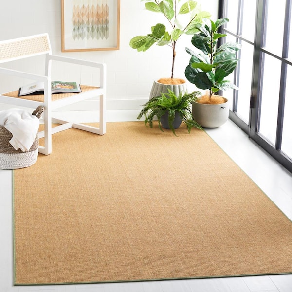 Martha Stewart Natural/Green 9 ft. x 12 ft. Basket Marle Area Rug