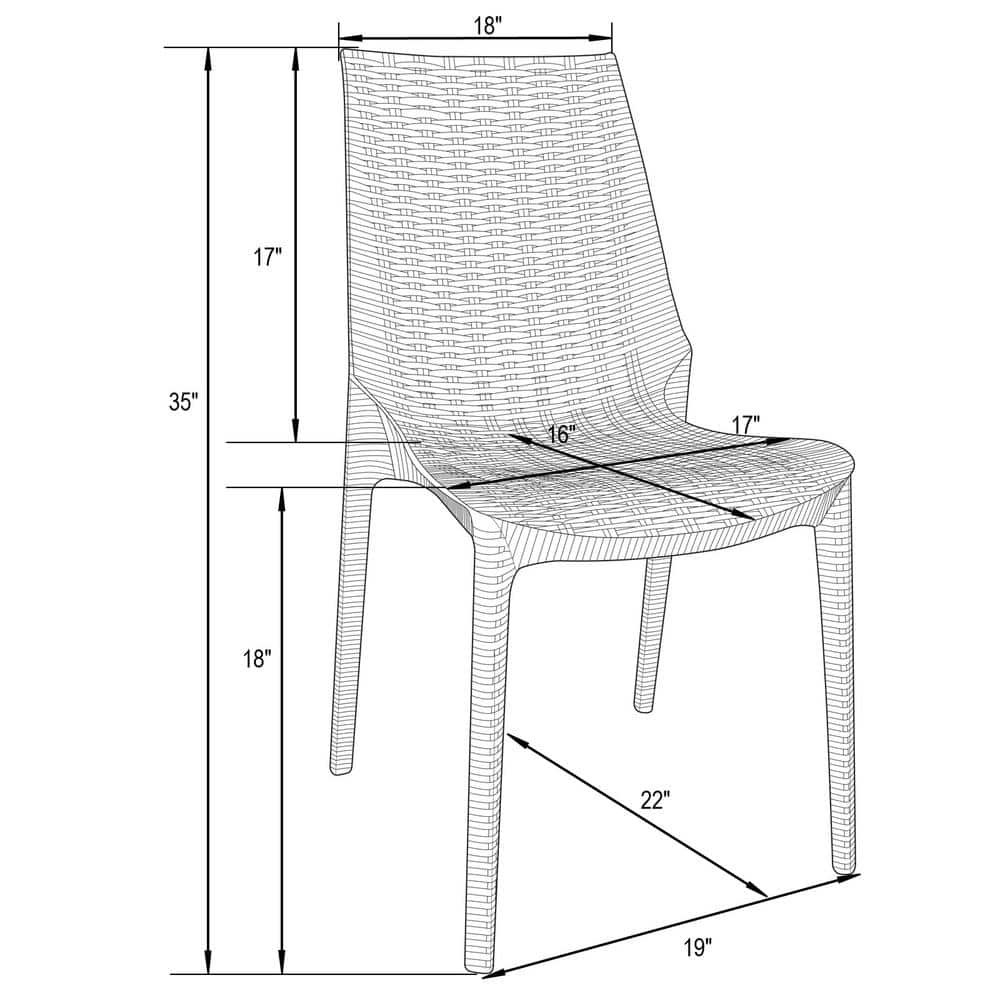Kent Brown 5-Piece Plastic Square Outdoor Dining Set with Stackable Chairs