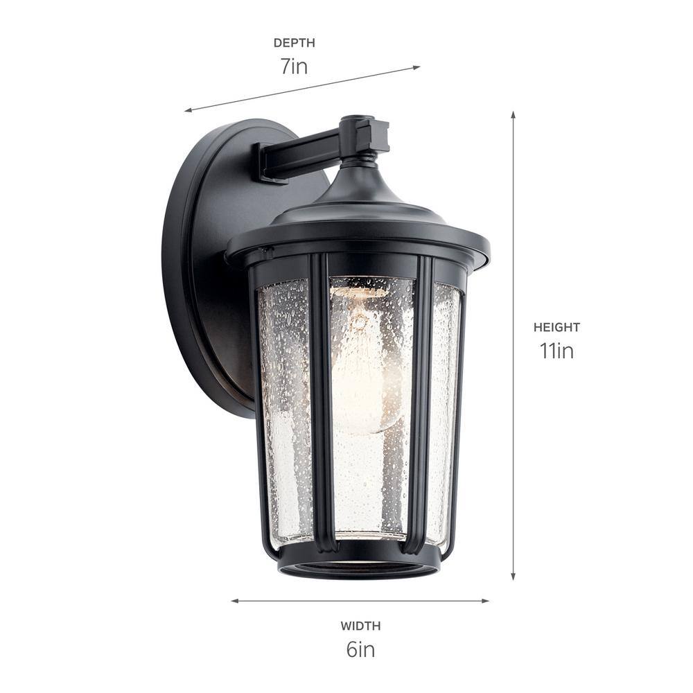 Fairfield 11" Black and Bronze Outdoor Wall Sconce