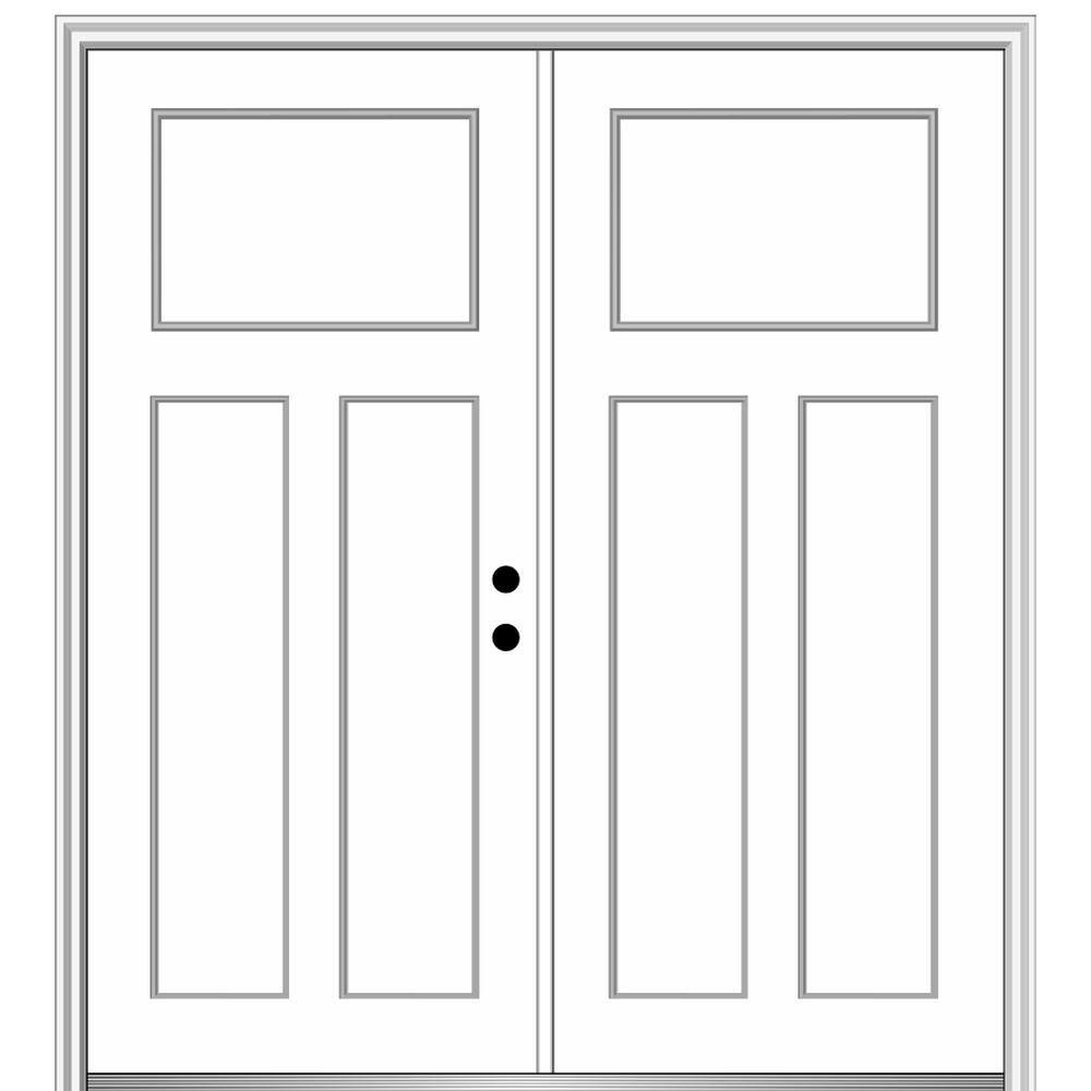 MMI Door 72 in. x 80 in. Classic Left-Hand Inswing Craftsman 3-Panel ...
