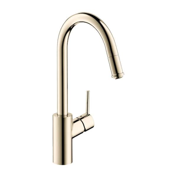 Hansgrohe Talis S² Single-Handle Pull Down Sprayer Kitchen Faucet with QuickClean in Polished Nickel
