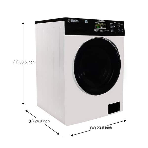 Equator White Compact Combo Washer Dryer with Pedestal Storage Drawer