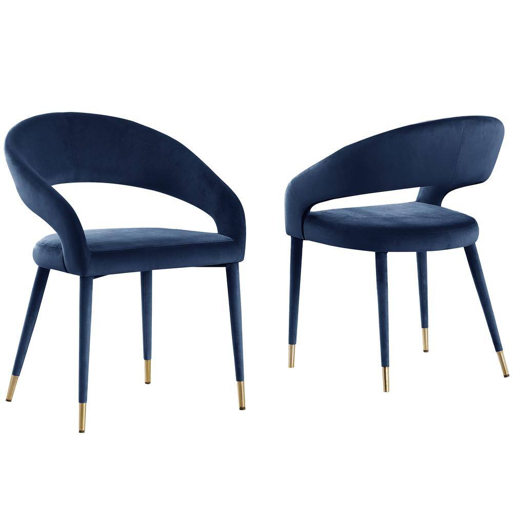 Best Master Furniture Jacques 32 in. H Velvet Navy Dining Chairs (Set of 2) JL021VN The Home Depot