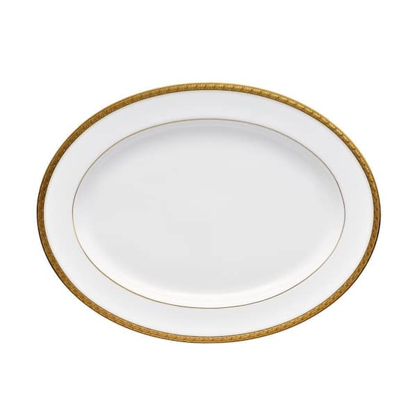 Charlotta Gold 16 in. (Gold) Porcelain Oval Platter
