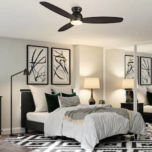 Trendsetter 60 in. Dimmable LED Indoor/Outdoor Black Smart Ceiling Fan with Light and Remote, Works w/Alexa/Google Home