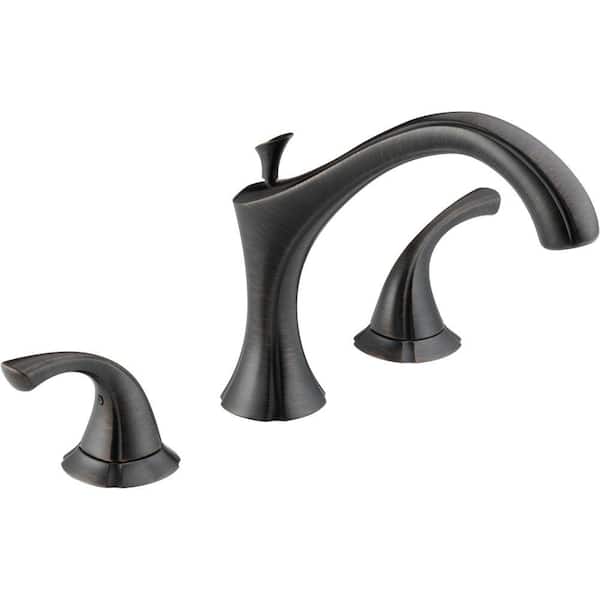 Delta Addison 2-Handle Deck-Mount Roman Tub Faucet Trim Kit Only in Venetian Bronze (Valve Not Included)