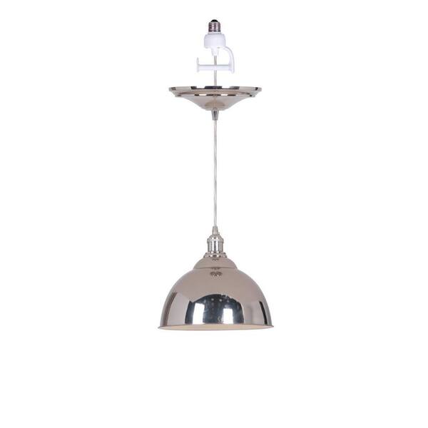Worth Home Products Instant Pendant Series 1-Light Polished Nickel Recessed Light Conversion Kit