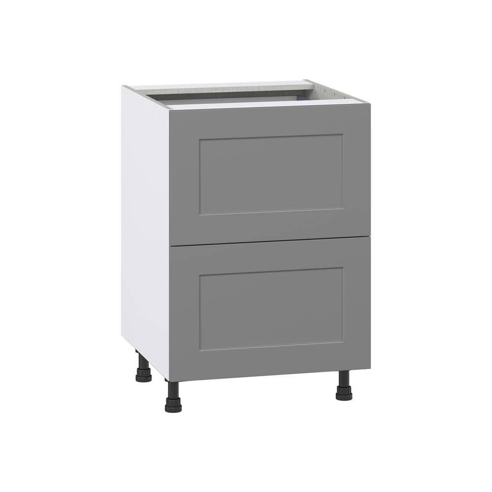 Bristol Slate Gray Shaker Assembled Base Kitchen Cabinet with Drawer and Inn Drawer (24 in. W x 34.5 in. H x 24 in. D) -  J COLLECTION, 64581