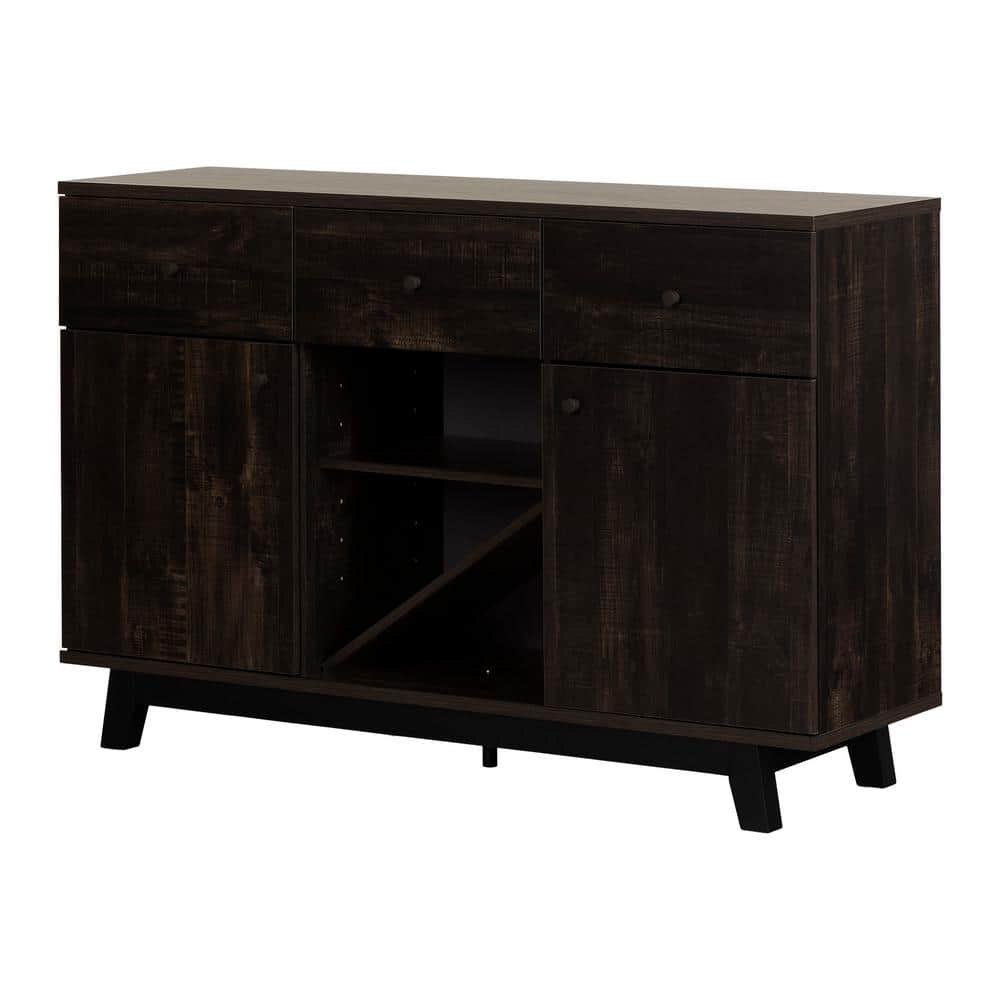 Bellami Black Wood Buffet with Wine Storage
