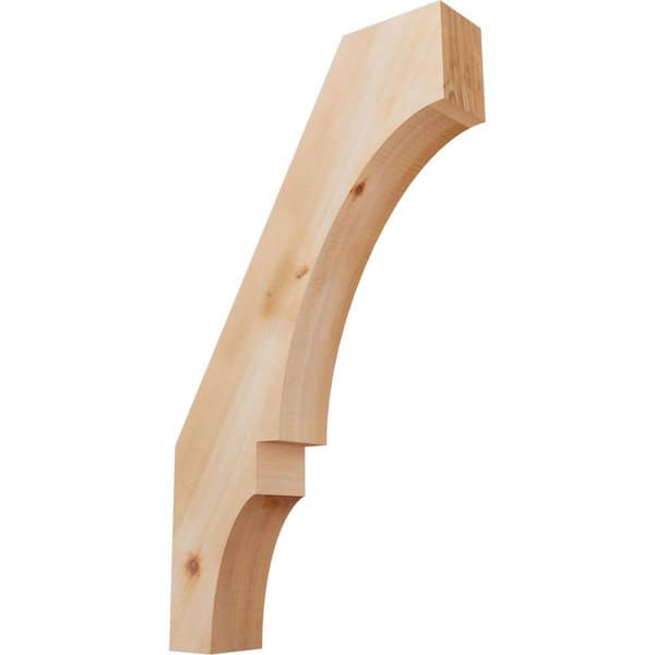 Ekena Millwork 3 1/2"W x 16"D x 28"H Balboa Smooth Knee Brace, Western Red Cedar