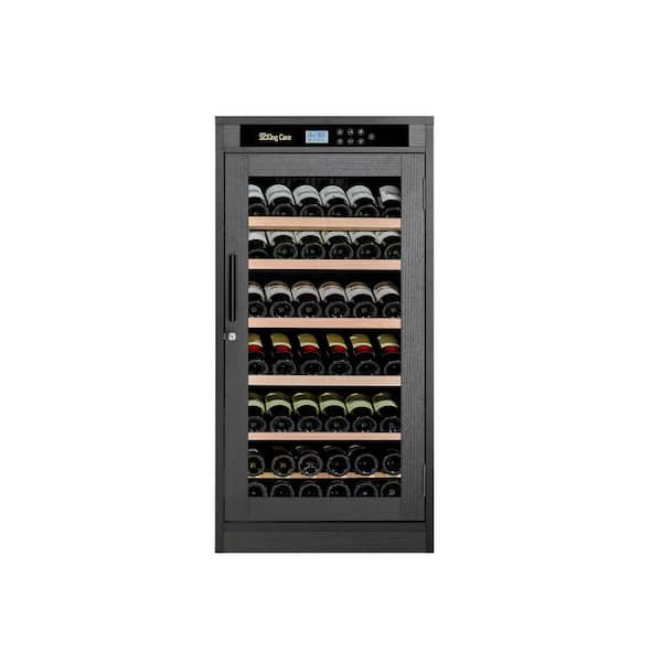Constant Temperature LED Touch Screen Display 69-Wine Bottles Wine Cooler in Black Wood