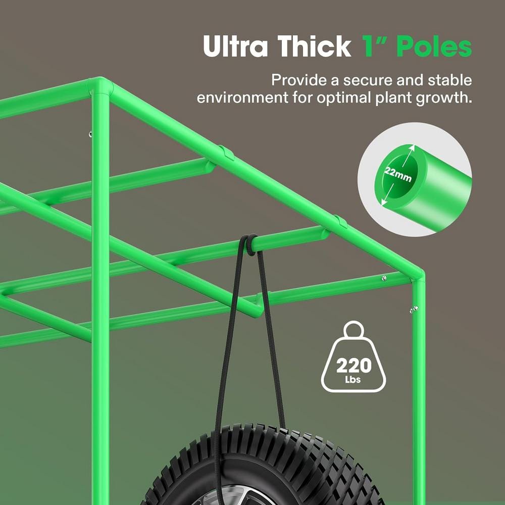 VIVOSUN 4 ft x 4 ft Black and Green Steel Grow Tent with Reflective Mylar