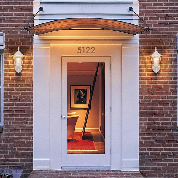 1-Light White Die-Cast Aluminum Outdoor Wall Lantern Sconce (2-Pack)