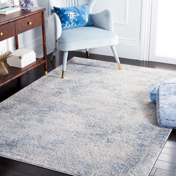 Vogue 8 ft. x 10 ft. Gray/Blue Marble Ornate Area Rug