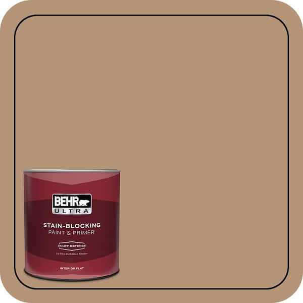 BEHR ULTRA 1 qt. #280F-4 Burnt Almond Extra Durable Flat Interior Paint & Primer