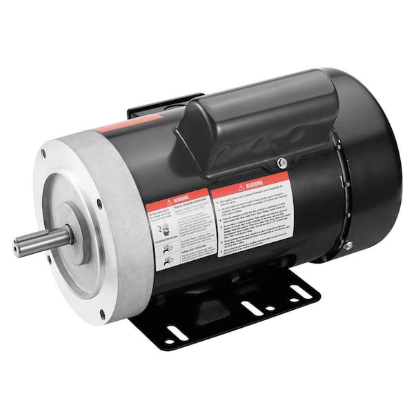 1HP Electric Motor 1725 rpm, AC 115V/230V, 56C Frame, Air Compressor Motor Single Phase, 5/8 in. Keyed Shaft