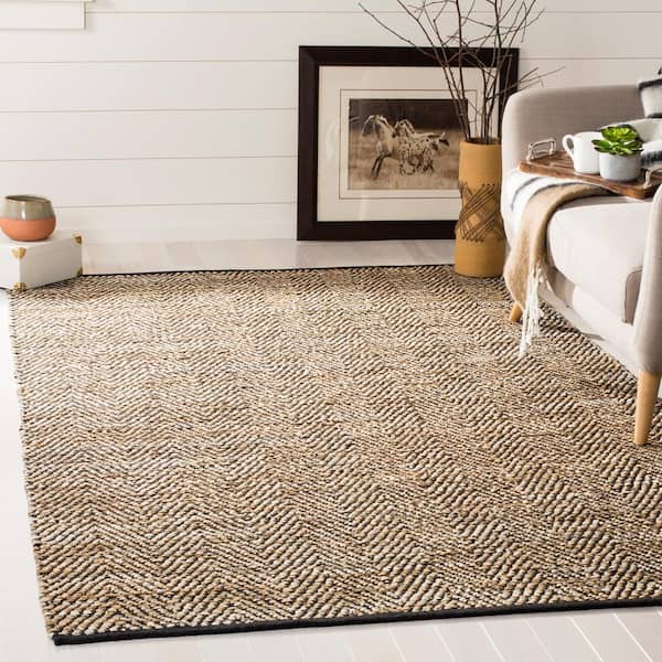 Vintage Leather Beige 8 ft. x 10 ft. Gradient Striped Chevron Area Rug