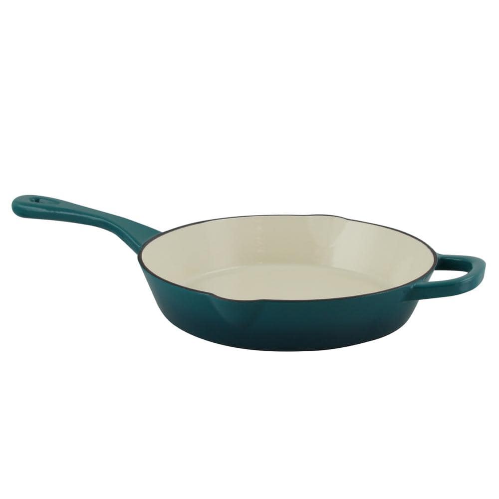 Teal Ombre 10-Inch Enameled Cast Iron Skillet
