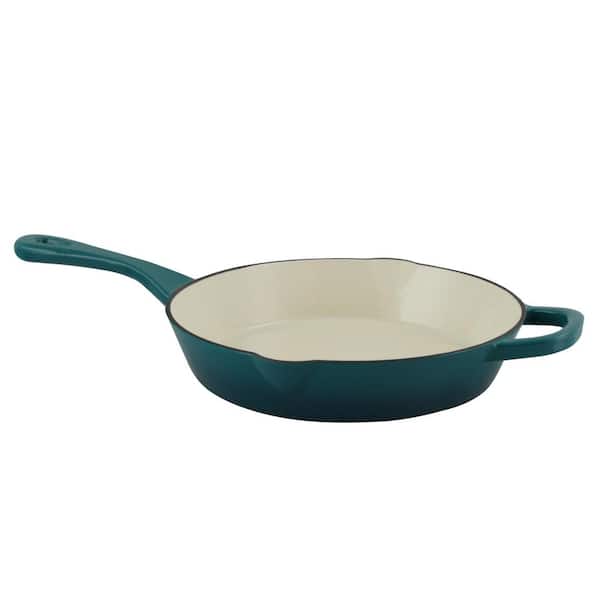  Crock Pot Artisan 10 Inch Enameled Cast Iron Round Skillet,  Teal Ombre: Home & Kitchen