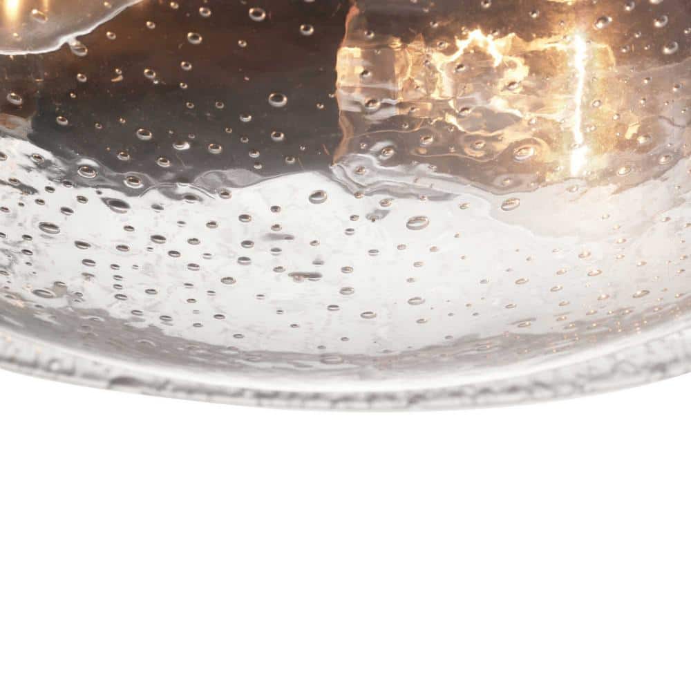 Weldon Bronze 2-Light Clear Seeded Glass Flush Mount