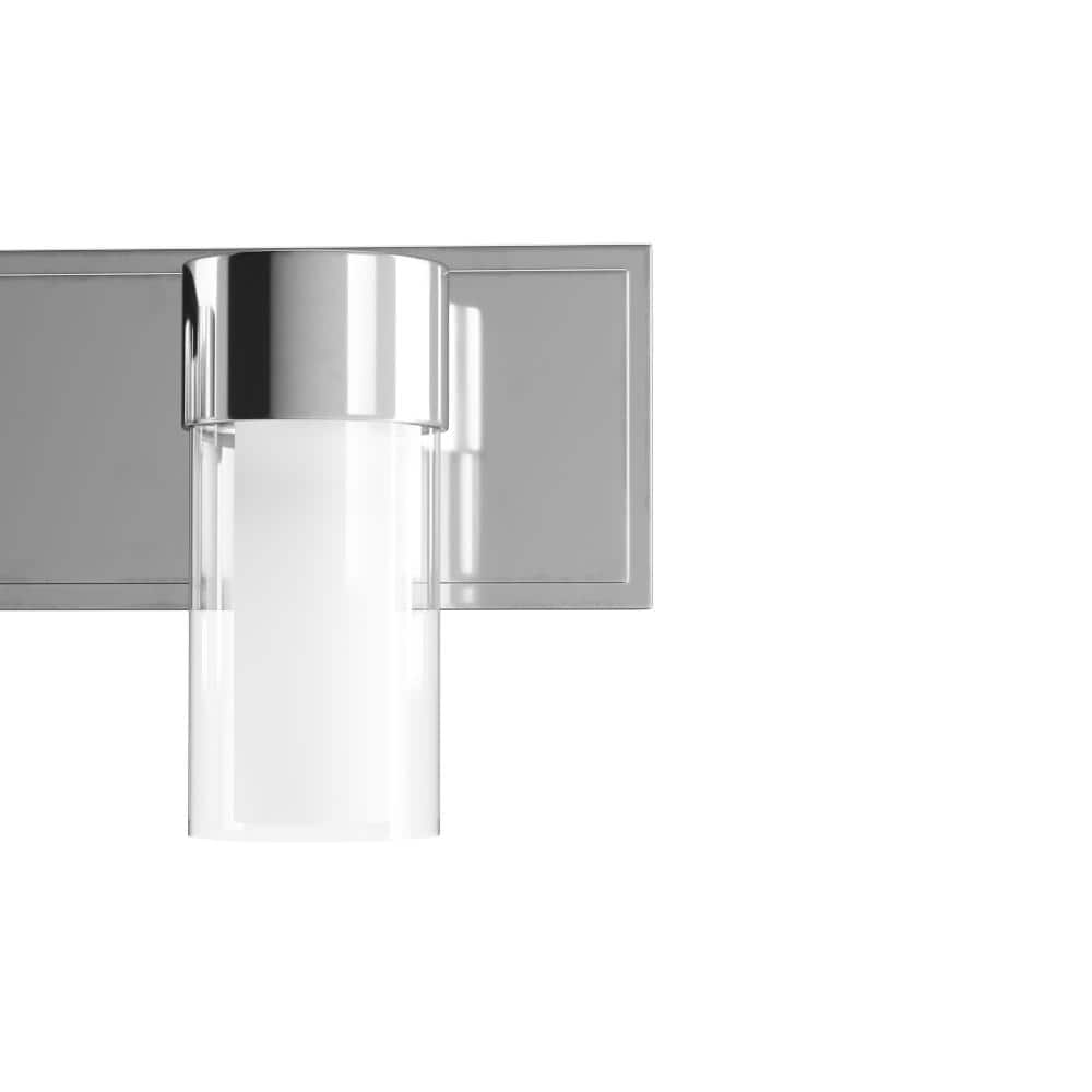 Polished Chrome 2-Light Glass Shade Bath Vanity